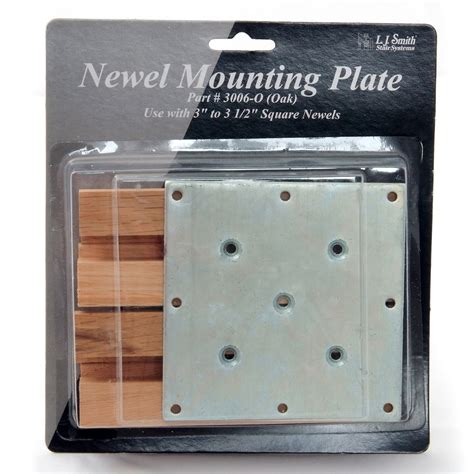 metal newel extrerior post w brackets|metal newel mounting plate.